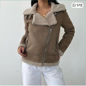 Zara Faux Shearling Jacket - Size XS